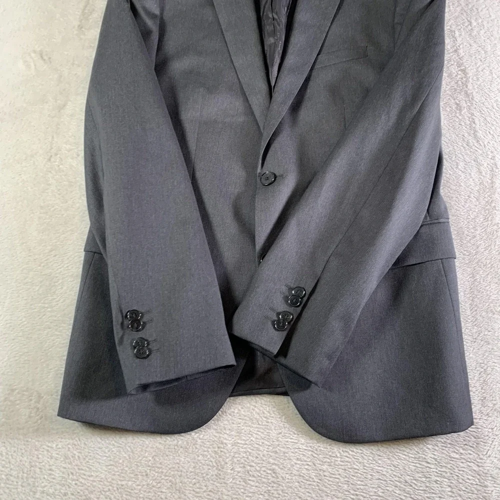 Hugo Boss Suit Jacket Mens 40R Gray Supergraphite Super 120s Wool Two‎ Button